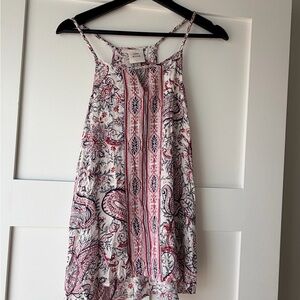 Knox Rose White Paisley & Floral Tank with Adjustable Straps
